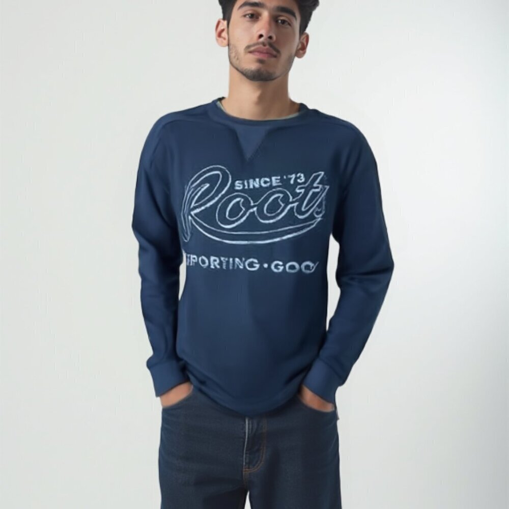 Roots Heritage Sporting Goods Crewneck | Gorpcore Streetwear Navy Pullover